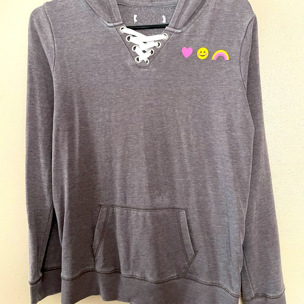 Target girls hoodie with emoji, heart and rainbow